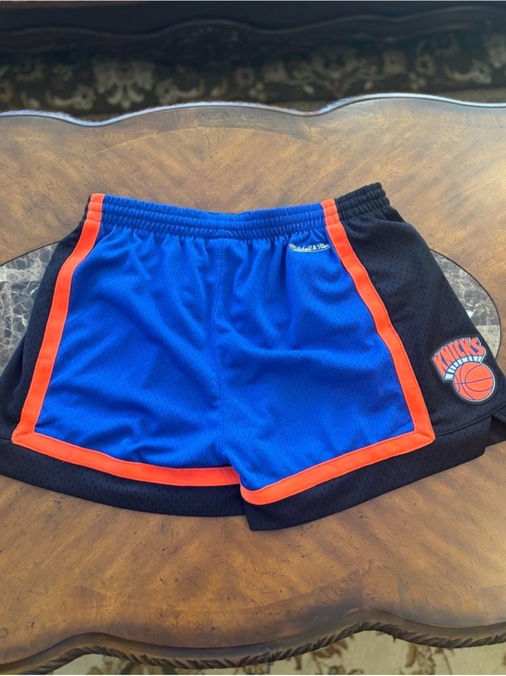 Women’s New York Knicks Mitchell & Ness Blue & Orange Athletic Shorts Size 2XL